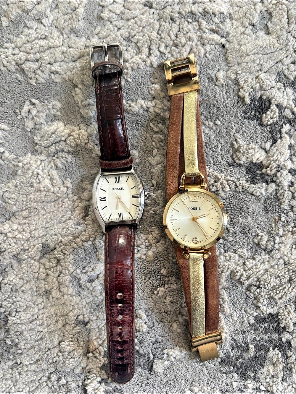 Fossil ES3322 Women's Brown & Gold Watch Set DONT WORK. MAY NEED BATTERY